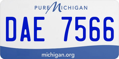 MI license plate DAE7566