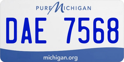 MI license plate DAE7568