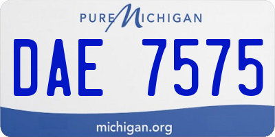 MI license plate DAE7575
