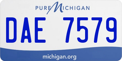 MI license plate DAE7579