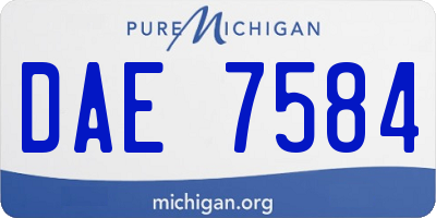 MI license plate DAE7584