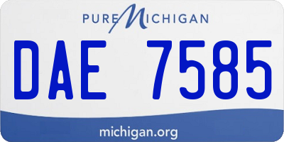 MI license plate DAE7585