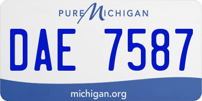 MI license plate DAE7587