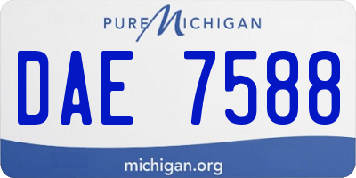 MI license plate DAE7588