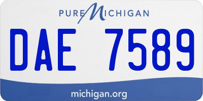 MI license plate DAE7589