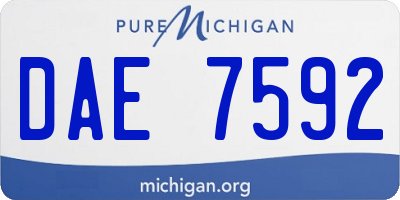 MI license plate DAE7592