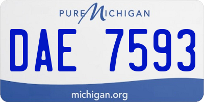 MI license plate DAE7593