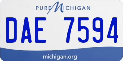MI license plate DAE7594