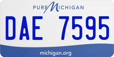 MI license plate DAE7595