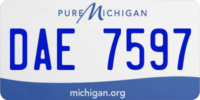 MI license plate DAE7597