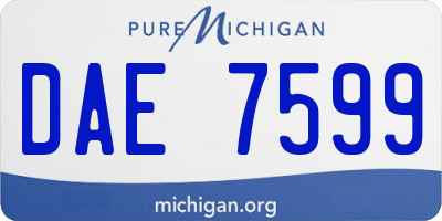 MI license plate DAE7599
