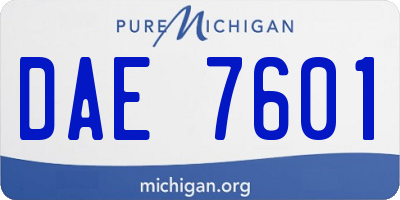 MI license plate DAE7601