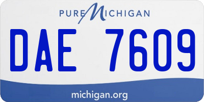 MI license plate DAE7609