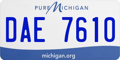 MI license plate DAE7610