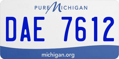 MI license plate DAE7612