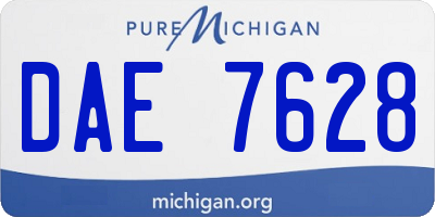 MI license plate DAE7628