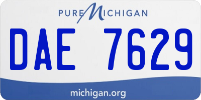 MI license plate DAE7629