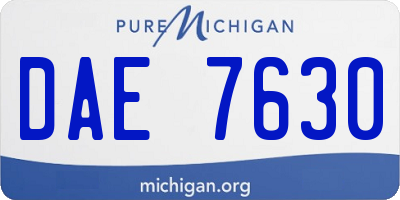 MI license plate DAE7630