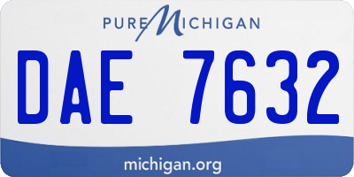 MI license plate DAE7632