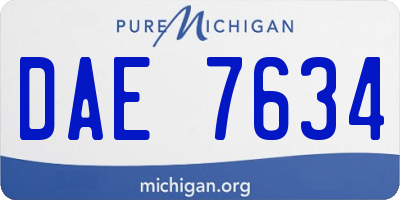 MI license plate DAE7634
