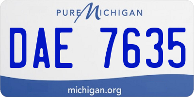 MI license plate DAE7635