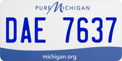 MI license plate DAE7637