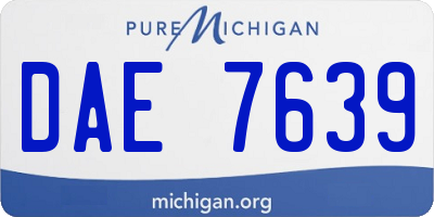 MI license plate DAE7639