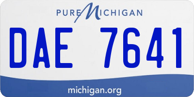 MI license plate DAE7641