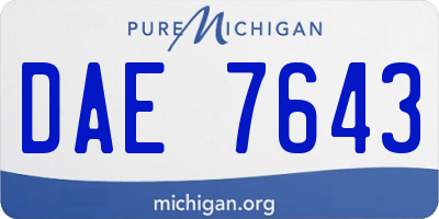 MI license plate DAE7643