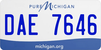 MI license plate DAE7646