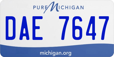 MI license plate DAE7647