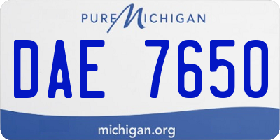 MI license plate DAE7650
