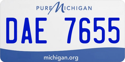 MI license plate DAE7655