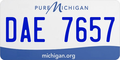 MI license plate DAE7657