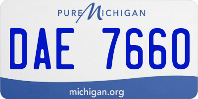 MI license plate DAE7660