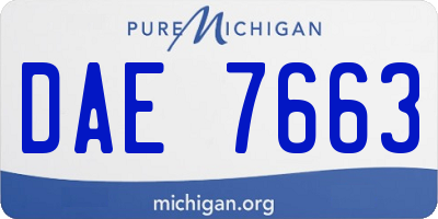 MI license plate DAE7663