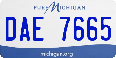 MI license plate DAE7665