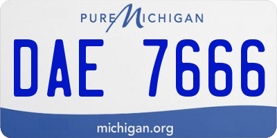MI license plate DAE7666