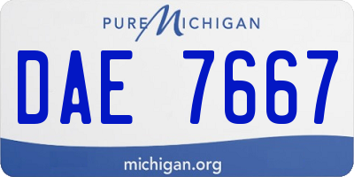 MI license plate DAE7667