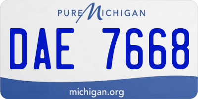 MI license plate DAE7668