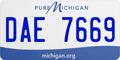 MI license plate DAE7669