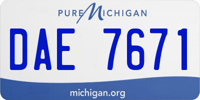 MI license plate DAE7671
