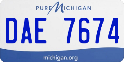 MI license plate DAE7674