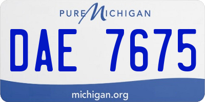 MI license plate DAE7675