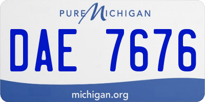 MI license plate DAE7676
