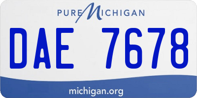 MI license plate DAE7678