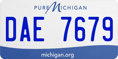 MI license plate DAE7679