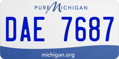 MI license plate DAE7687
