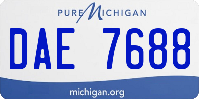 MI license plate DAE7688