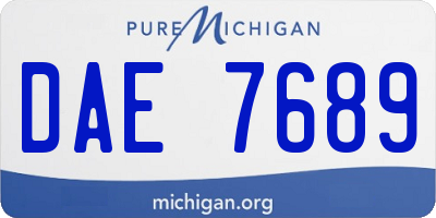 MI license plate DAE7689